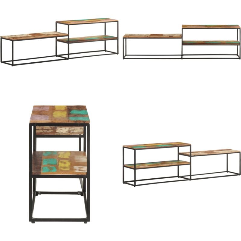 Vidaxl - Meuble tv 180x30x50 cm Bois de récupération massif - Meubles Tv Industriels - Meuble Tv Bois Recyclé - Rangement Media - Support Tv Design