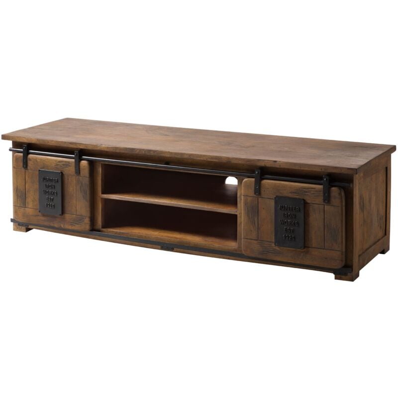 Meuble tv en bois d' acacia huilé railway 435