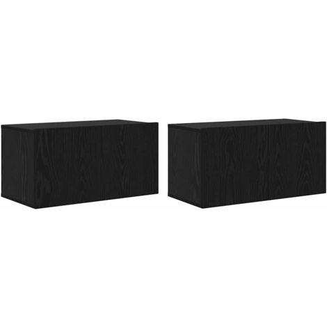 Meuble TV 2 pcs，Banc TV，Armoire TV Noir 60 x 30 x 30 cm Bois d'ingénierie CFW210393