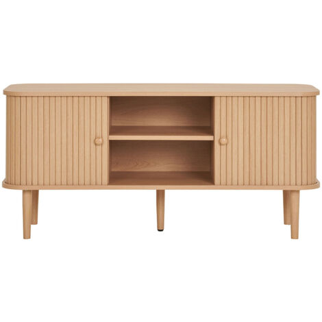 Meuble TV 2 portes 113x40x50 cm naturel - TIKKO