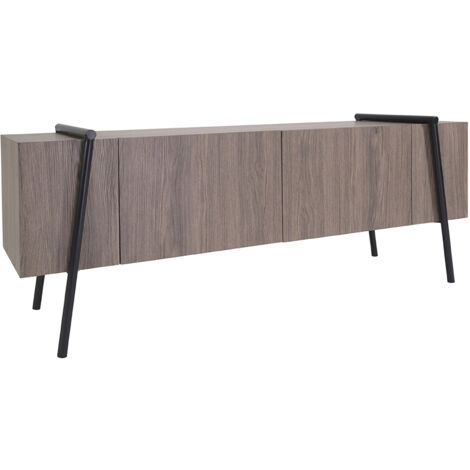 Meuble TV 2 portes 120x34x47cm en bois et métal - NERO