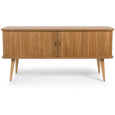 Meuble TV 2 portes 120x40x57,5 cm décor naturel - BARBIER