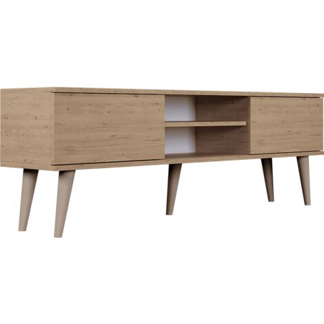 Meuble TV 2 portes 160x35x55,2 cm chêne - CISKO