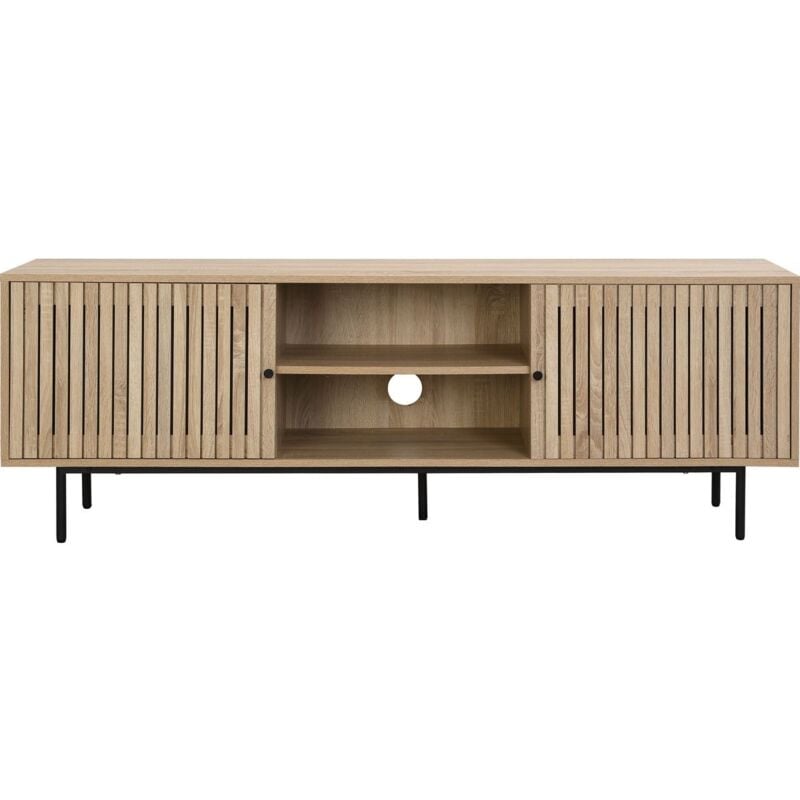 Homifab - Meuble tv 2 portes couleur chêne 160 cm - Solna