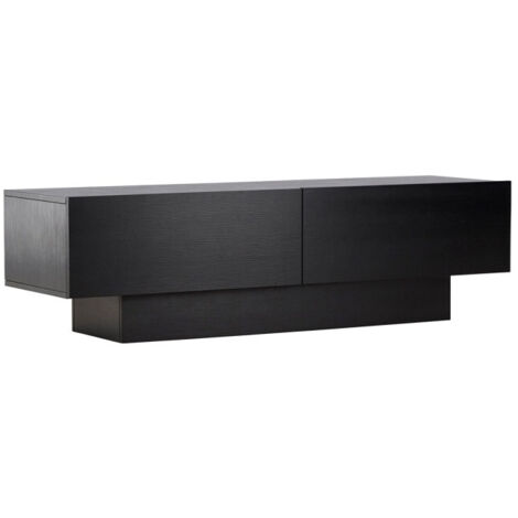 Meuble TV 2 Portes "Cuenca" 160cm Noir