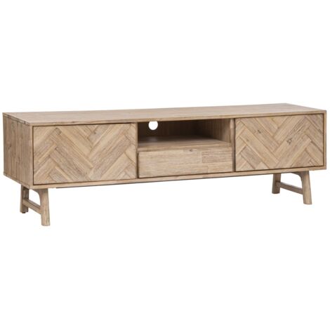 Meuble TV 2 portes et 1 tiroir en bois AERIS