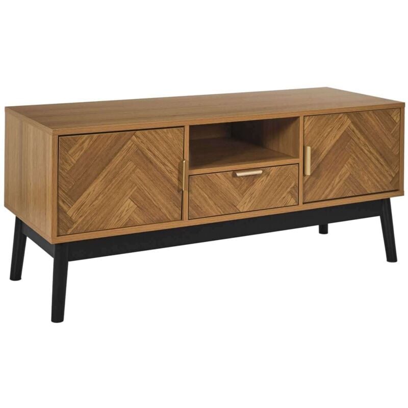 The Home Deco Factory - Meuble tv 2 portes et 1 tiroir en bois felix