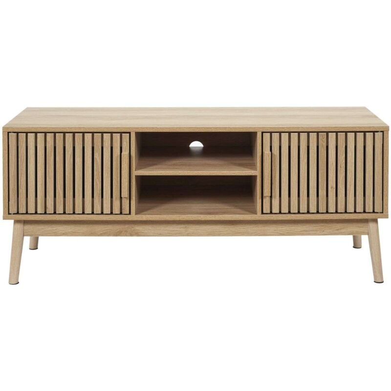 Meuble tv 2 portes et 2 niches de rangement