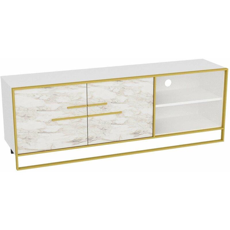 Cotecosy - Meuble tv en aggloméré et métal Polka