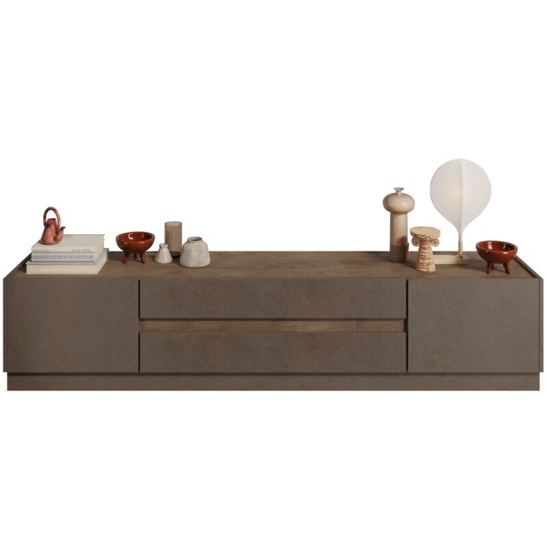 Calicosy - Meuble tv 2 portes et 2 tiroirs Utopia - L205 cm