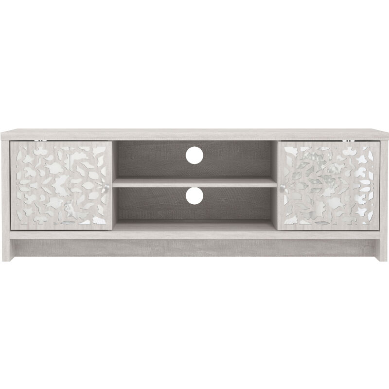 Meuble tv 2 Portes Galano Orissa, 140cm w x 39.8cm d x 46.8cm h, Style Moderne, Couleur Chêne gris poussiéreux