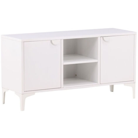 Meuble TV 2 Portes "Piring" 120cm Blanc