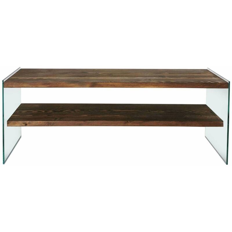 Meuble tv en pin et verre Stand