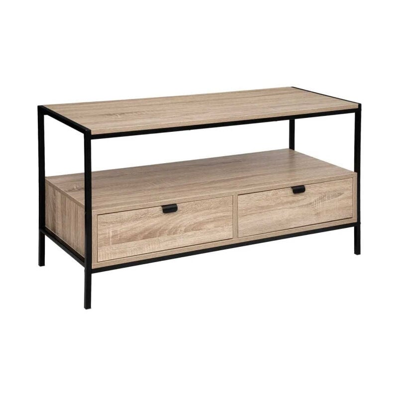 Five Simply Smart - Meuble tv 2 Tiroirs Design 'Aliaj' 100cm Beige
