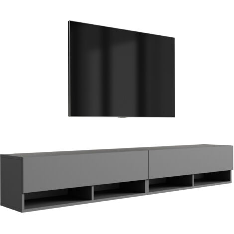 Meuble TV 200 (2 × 100) cm Anthracite, 200 × 32 × 34 cm