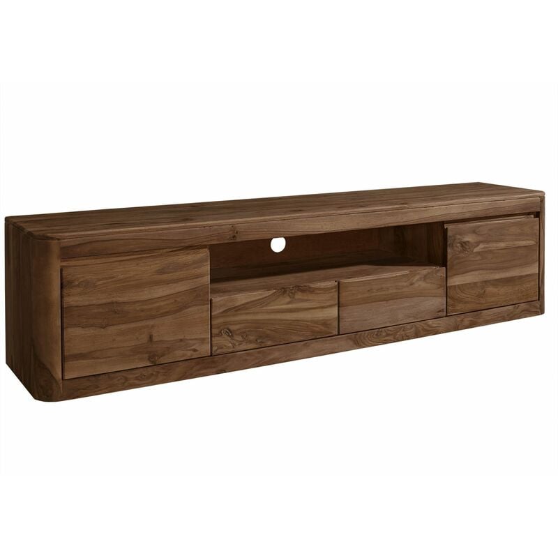 Massivmoebel24 - Meuble tv 200x45 Palissandre teinté Smoked cherry toronto 151