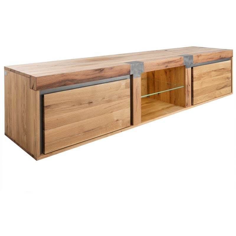 Meuble tv 220x48 Chênes sauvage et lombard huilé Bois naturel new amsterdam 03