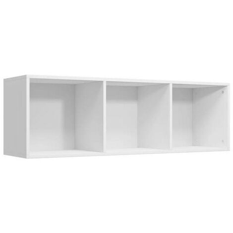 Meuble TV 3 niches bois blanc Membi 114 cm