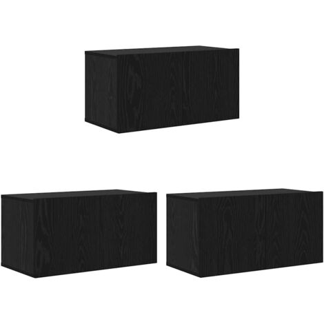 Meuble TV 3 pcs，Banc TV，Armoire TV Noir 60 x 30 x 30 cm Bois d'ingénierie CFW552367