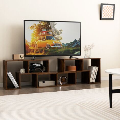 Meuble TV 3 Pièces 140x30,5x43cm Combination Libre pour Télévision Jusqu’à 49 Pouces pour Salon Chambre Bureau en MDF Café Maison Chic