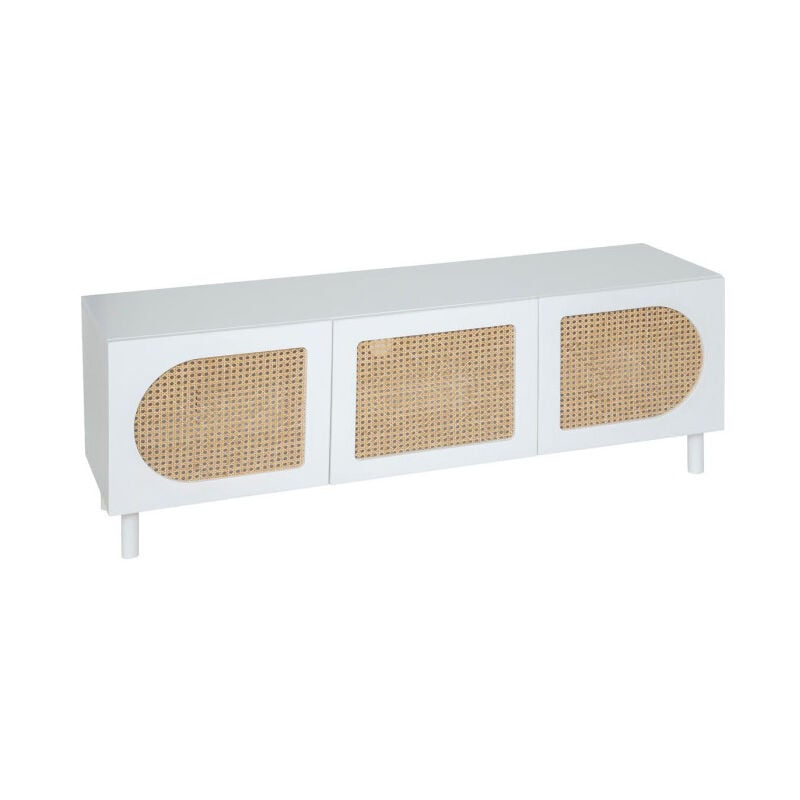 Meuble tv 3 Portes 'Cabras' 140cm Blanc