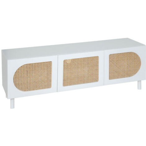 Meuble TV 3 Portes "Cabras" 140cm Blanc
