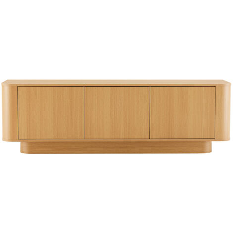 Meuble tv 3 portes en bois L160cm - Bois clair - Navan