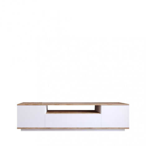 Meuble TV 3 portes en bois L180cm - Blanc - Fritz