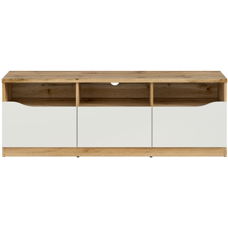 Petits-meubles - Meuble tv 3 tiroirs 135 cm June Blanc et Bois