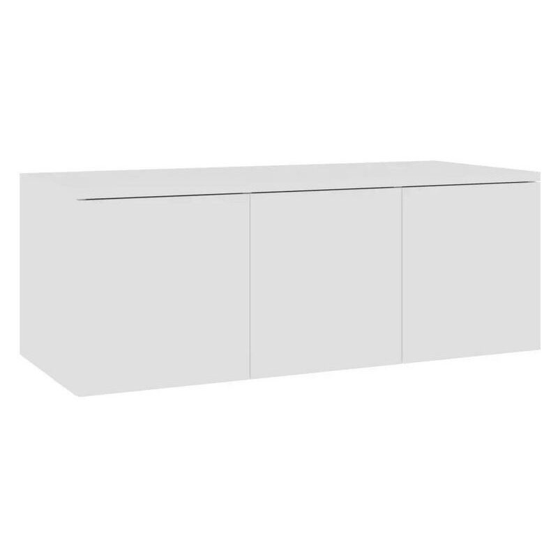 Les Tendances – Meuble TV 3 tiroirs en bois MDF blanc – Dimensions L 80 x H 30 x P 34 cm – Rangement optimisé pour appareils multimédias Les Tendances – Meuble TV 3 tiroirs en bois MDF blanc – Dimensions L 80 x H 30 x P 34 cm – Rangement optimisé pour appareils multimédias