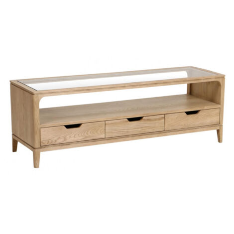Meuble tv 3 tiroirs - Bois - Marron - Interior's