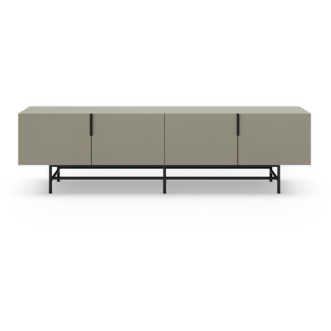 Meuble TV 4 portes en bois et métal L200cm - Vert amande - Vintara
