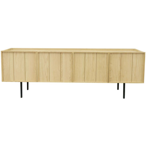 Meuble TV 4 portes en bois L160cm - Bois clair - LINES