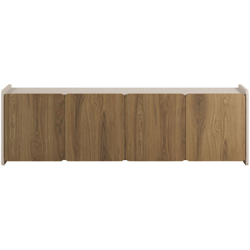 Meuble TV 4 portes en bois L180cm - Bois foncé - Enara Meuble TV 4 portes en bois L180cm - Bois foncé - Enara