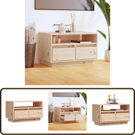 Meuble TV 60x35x37 cm Bois de pin massif - Meubles Tv - Meuble Tv - Buffet Bas - Meuble Rangement - Bois De Pin