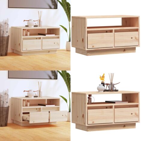 Meuble TV 60x35x37 cm Bois de pin massif - Meubles Tv - Meuble Tv - Buffet Bas - Meuble Rangement - Bois De Pin - Home & Living