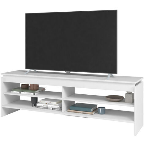 Meuble TV 65 Pouces Blanc 5 Niches 153 cm