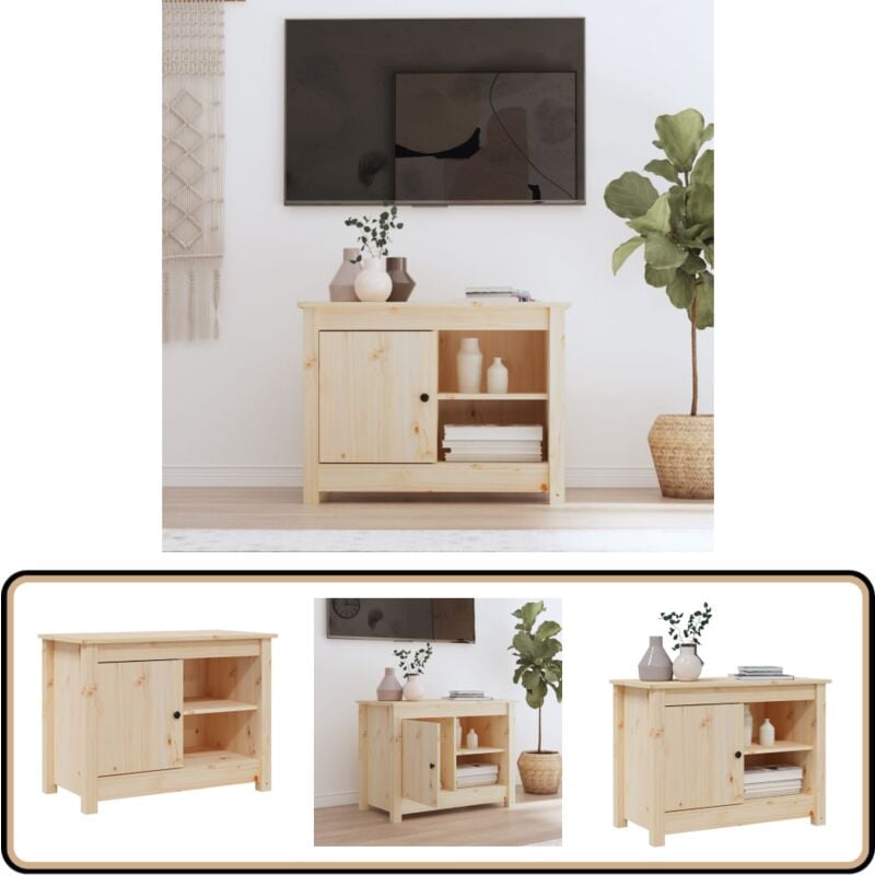 Vidaxl - Meuble tv 70x36,5x52 cm Bois de pin massif - Meubles Tv - Meuble Tv - Meuble Multimedia - Bibliothèque - Rangement