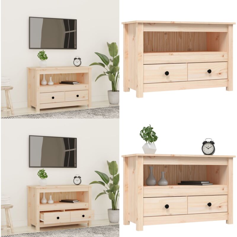 Vidaxl - Meuble tv 79x35x52 cm Bois de pin massif - Meuble Tv - Meuble Tv Bois - Meuble Tv Campagne - Meuble Tv Rustique - Support Tv - Home & Living