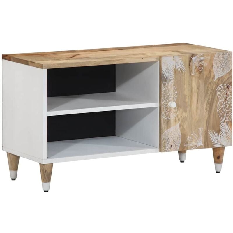 Vidaxl - Meuble tv 80x31,5x46 cm bois massif de manguier