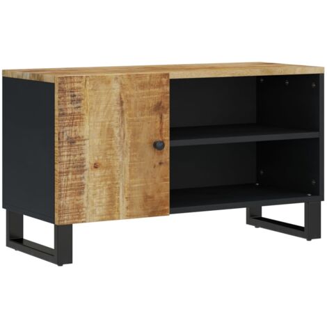 Meuble TV 80x33x46 bois de manguier et d'ingénierie