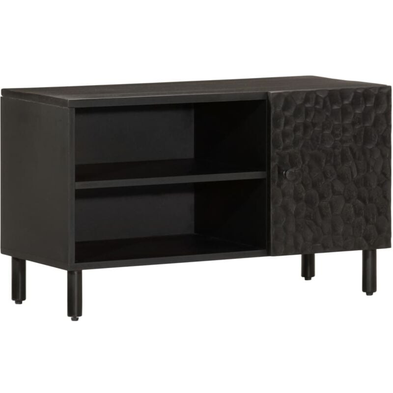 Vidaxl - Meuble tv noir 80x31x46 cm bois massif de manguier
