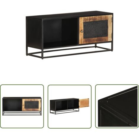 Meuble TV 90x30x40 Bois de manguier brut 2