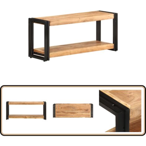 Meuble TV 90x30x40 cm Bois d'acacia solide - Meubles Tv - Meuble Tv - Meuble Televison - Meuble Design - Meuble Industriel