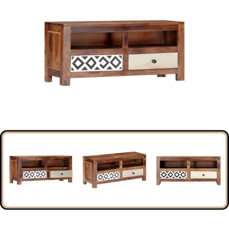 Meuble TV 90x30x40 cm Bois solide - Meuble Tv - Meuble Tv Bois - Meuble Tv Design - Meuble Tv Moderne - Meuble Tv Rustique