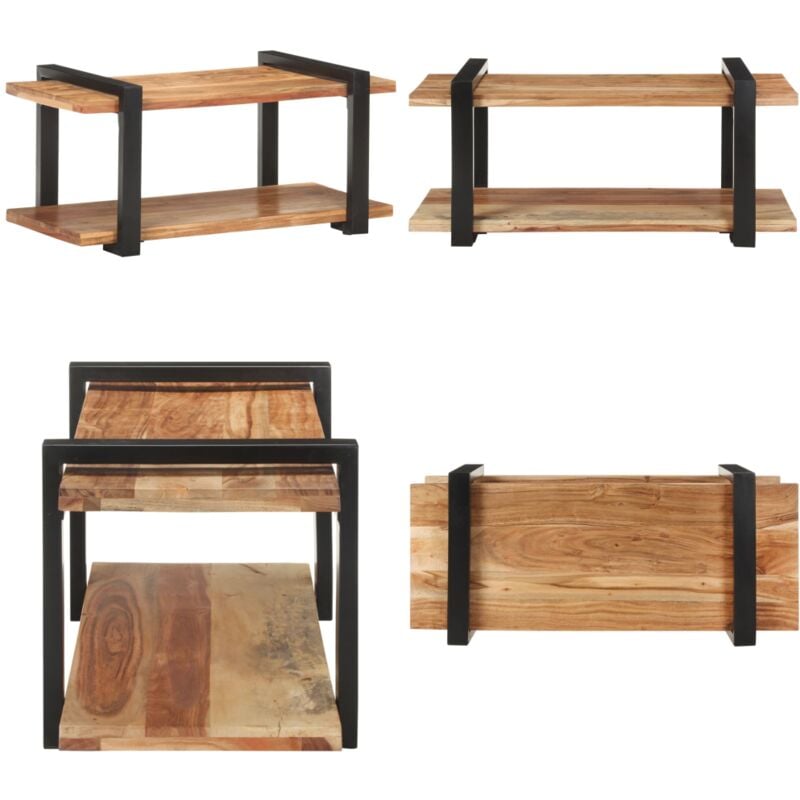 Vidaxl - Meuble tv 90x40x40 cm Bois d'acacia solide - Meubles Tv - Meuble Tv Industriel - Meuble Tv Acacia - Meuble Bas - Console Tv - Home & Living