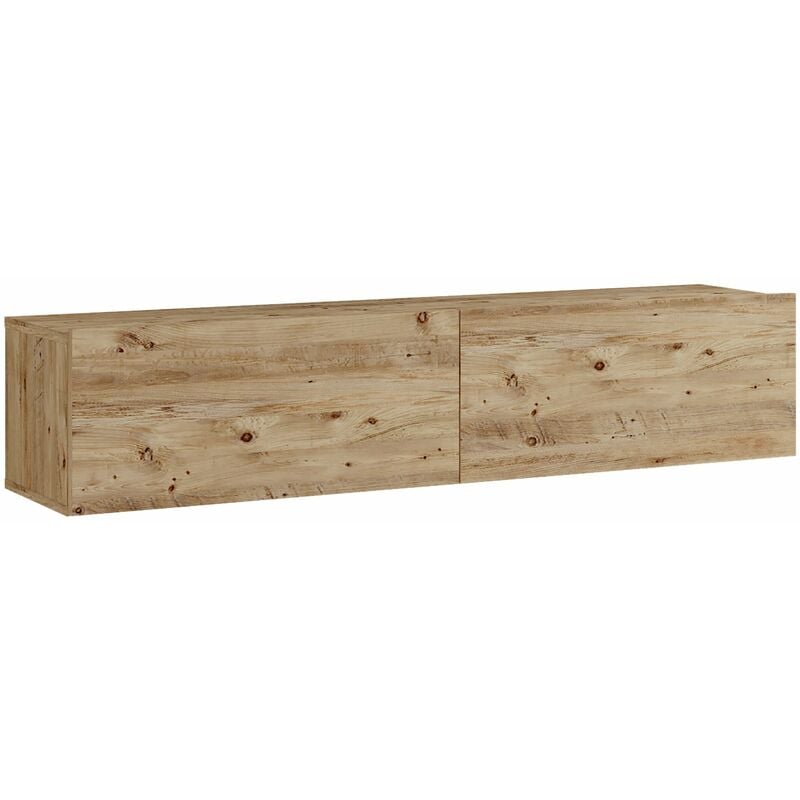 Helloshop26 - Meuble tv à 2 portes 29,5 x 140 x 31,5 cm effet chêne rustique