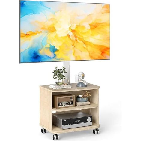 Meuble TV à roulettes LED LCD OLED Plasma 32-65", hauteur réglable, 35 kg, support mobile VESA 400 x 400 mm