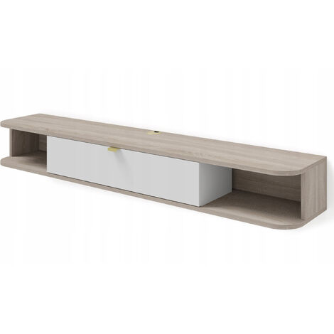 Meuble TV à suspendre 156x20x29cm IKARI Sonoma/blanc mat luxueux sideboeard commode