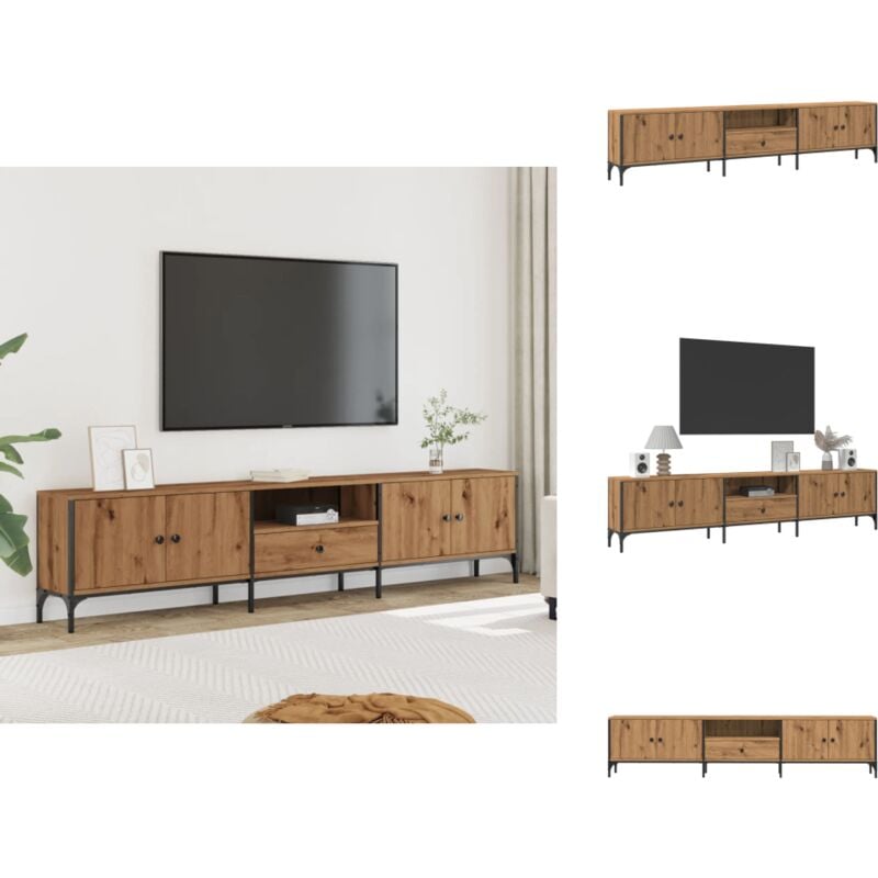 Vidaxl - Meuble tv à tiroir chêne artisanal 200x25x44 cm bois ingénierie - Meuble tv - Meubles tv - Support tv - Meuble Média